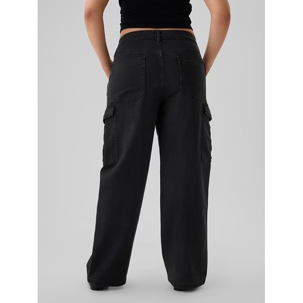 NWT Gap Mid Rise '90s Loose Cargo Jeans Washed Blk Grunge Baggy Skater Sz 33 16 - Picture 12 of 16